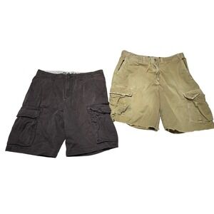 Lot of‎ 2 Mens Shorts American Eagle Khaki & Old Navy Brown Cargo Size 34